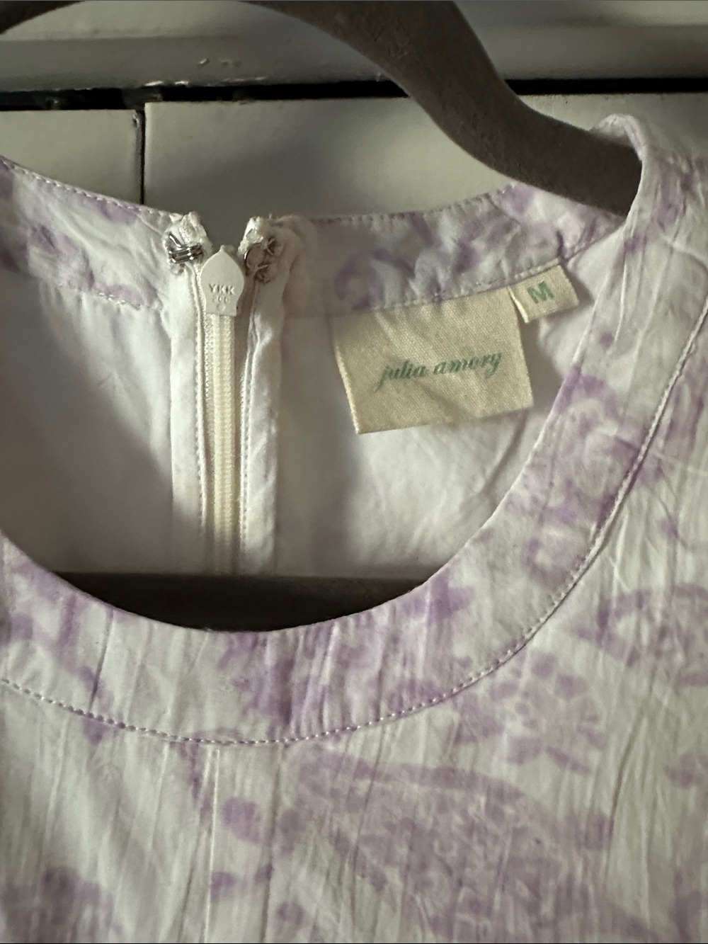 Sleeveless White and Light Purple Floral A-Line Dress - Picture 2 of 3